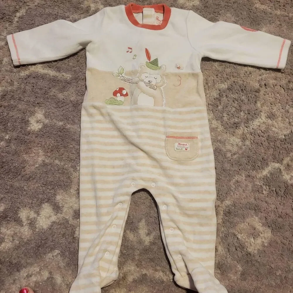 Vintage May Oral 4-6 mo velour sleeper - Picture 1 of 2